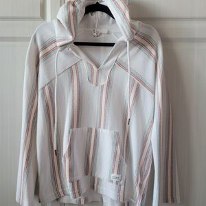 Roxy Multicolor Striped 70's Style Hooded Baha Top